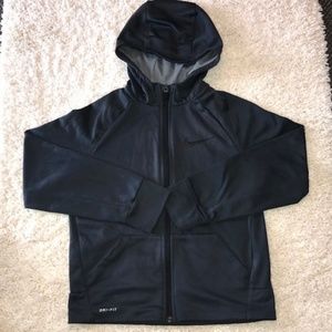 Nike Boys Full Zip Dark Gray Dri-Fit Sz M Jacket